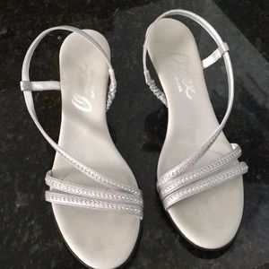 Onex Rhinestone Silver Dress Heel Size 8